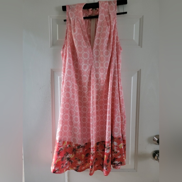 Peter Som Pink and Orange Ruffled Tiered Sundress - Picture 1 of 5